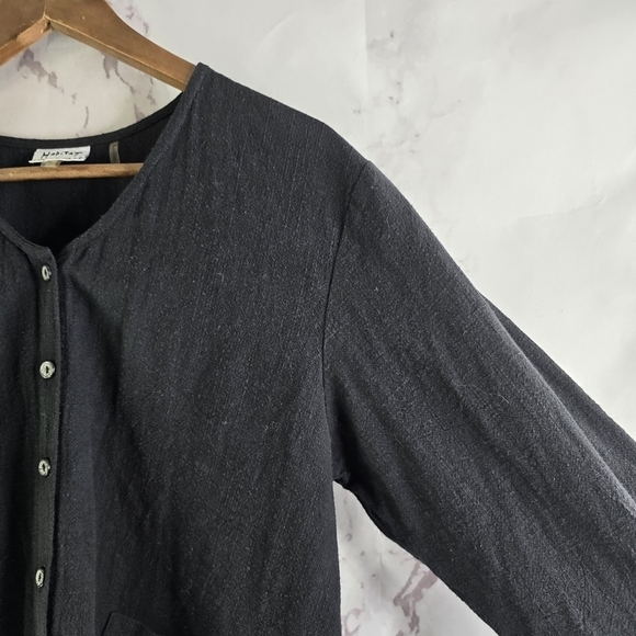 Habitat Shirt Womens Medium Tunic Button Front Back Textured Long Sleeve Gauze - Picture 12 of 13